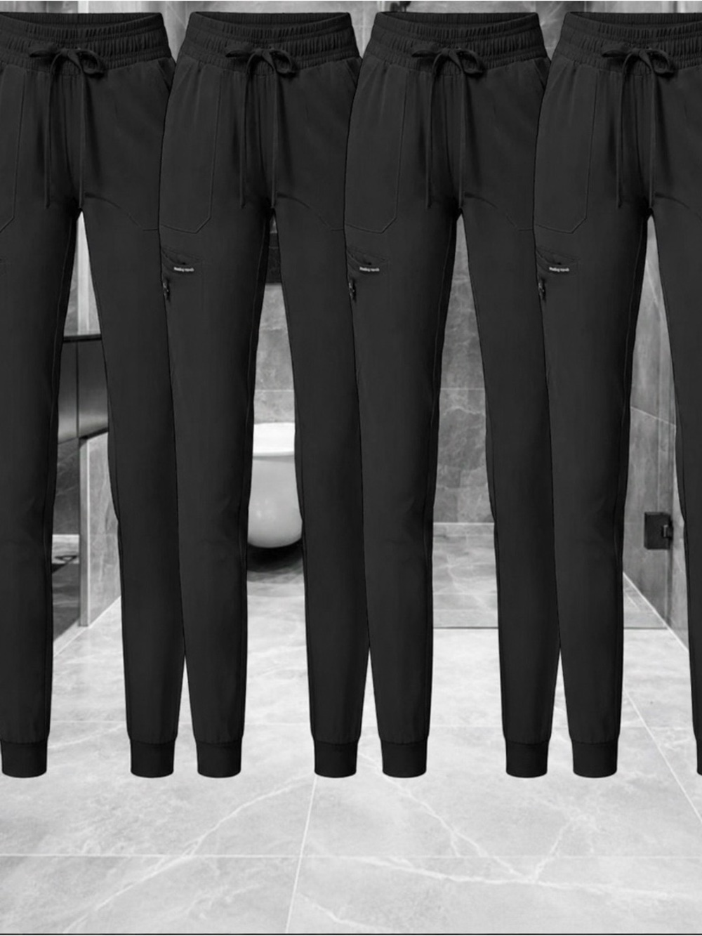 4 available—-HEALING HANDS HH WORKS Renee black scrub joggers Sz L- excellent